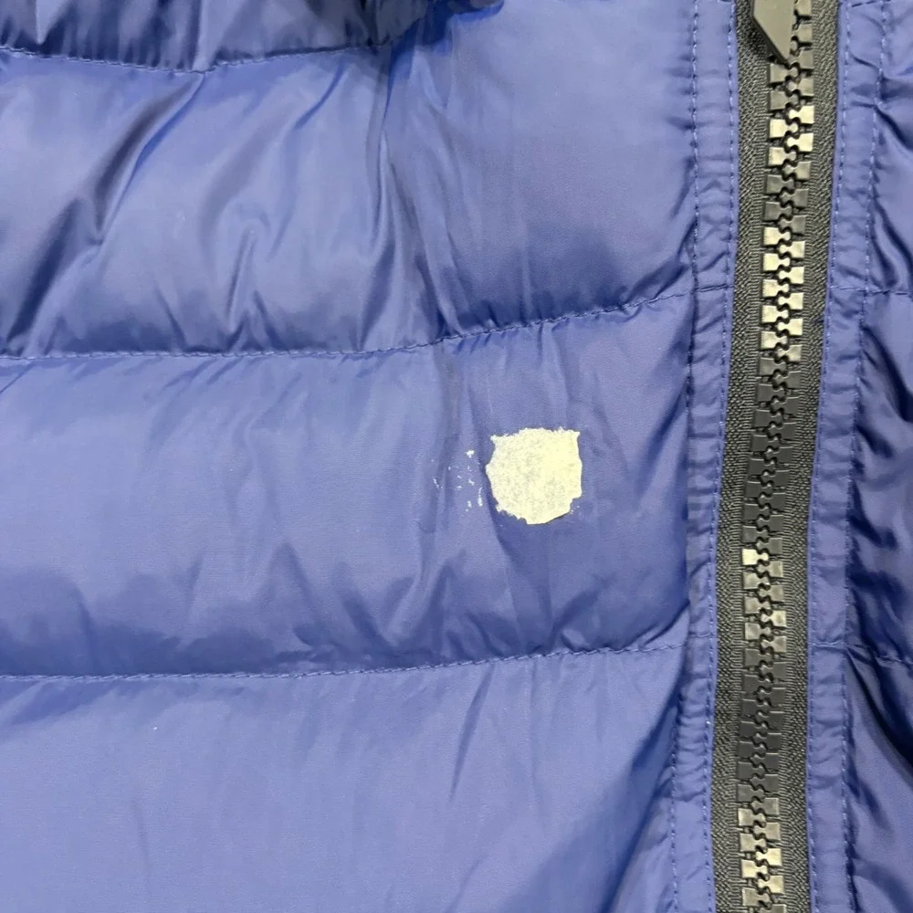 Tommy Hilfiger Mens Blue Puffer Jacket Hooded Water Resistant Size S